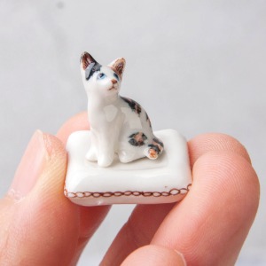 미니어처 고양이 인형 방석 고양이 냥이 반려묘 도자기인형 오비츠11 넨도로이드