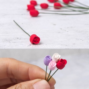 미니어처 튤립 꽃 한송이 1P (색상선택) 납골당꾸미기 장식 조화 소품